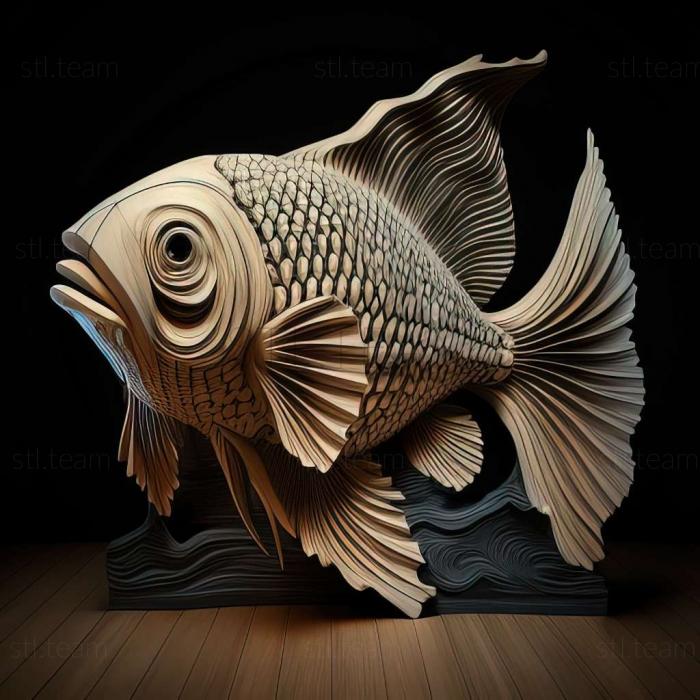 3D model London shubunkin fish (STL)